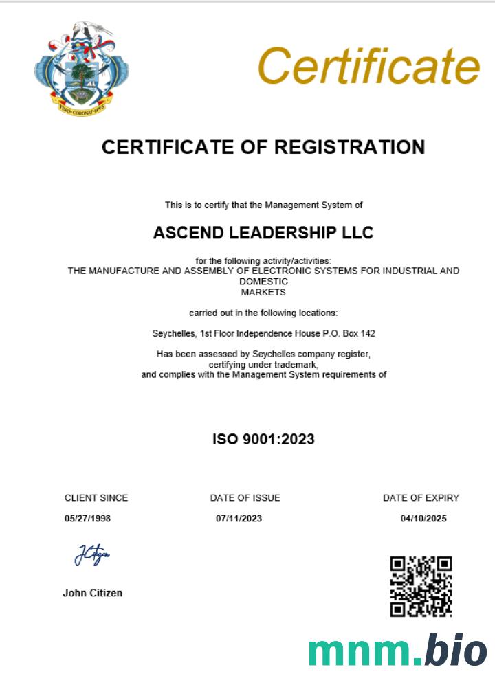 Seszele Business registration vcertyfikat Word i szablon PDF